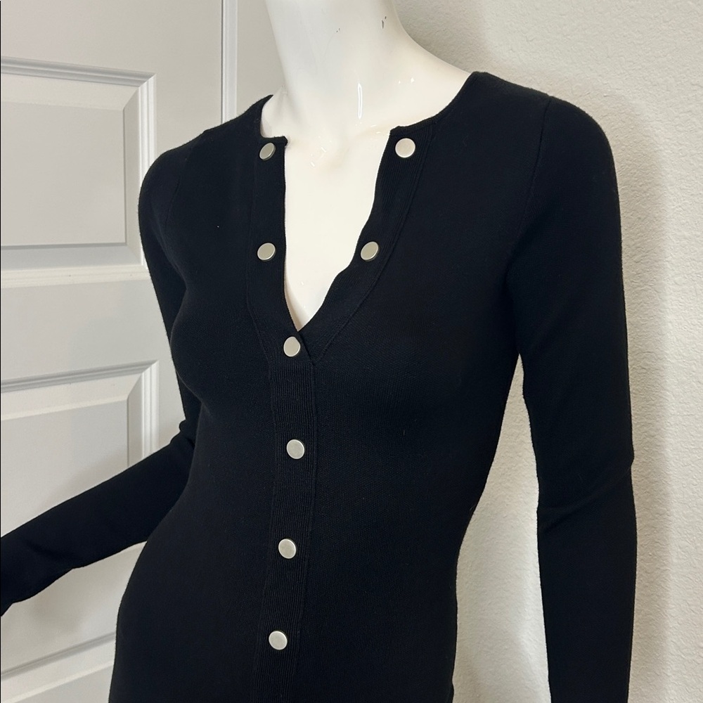 MINKPINK Isabel whimisigoth Black Long Sleeve Knit Dress - Picture 2 of 8